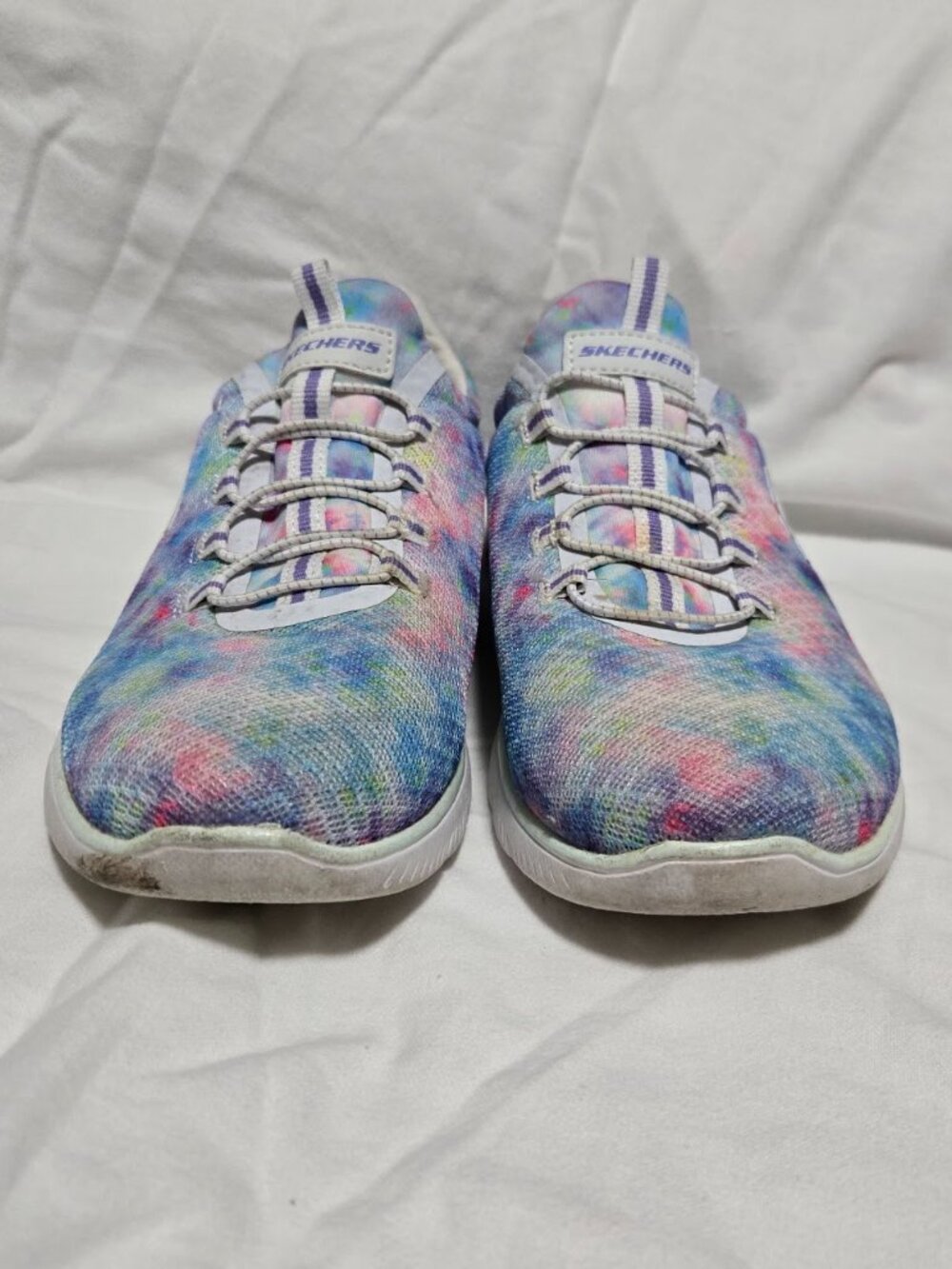 Skechers Summits Multi Watercolor Tie Dye Slip On Bungee Sneakers 8.5 - Picture 2 of 6